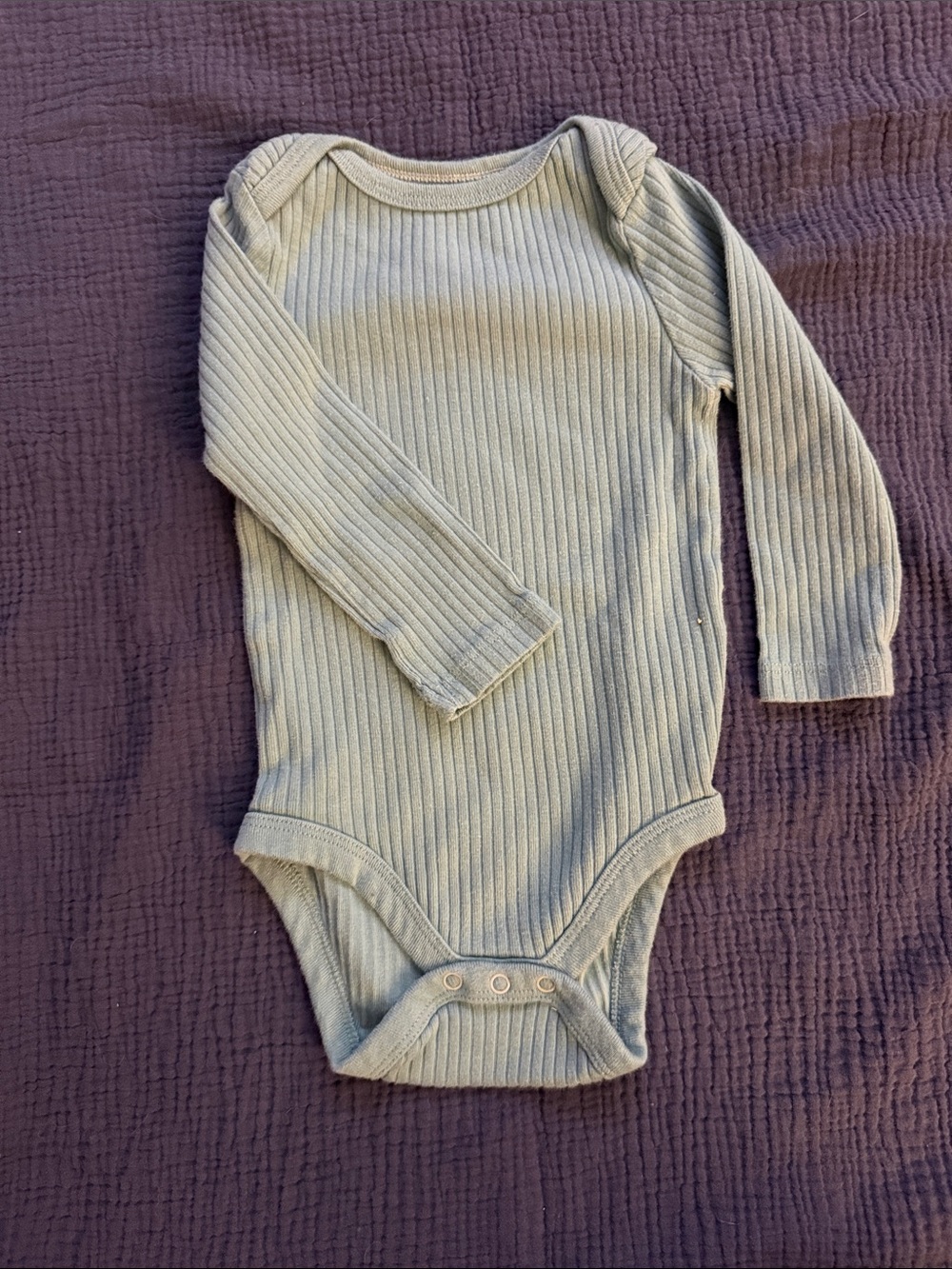 cloud island Ribbed Long-Sleeve One-Piece in Sage